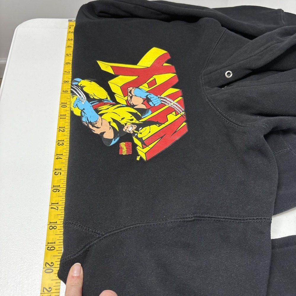 VTG Marvel Comics Wolverine Fleece Hoodie Size Youth XL (14-15)‎ Black Y2K Retro - Picture 12 of 13